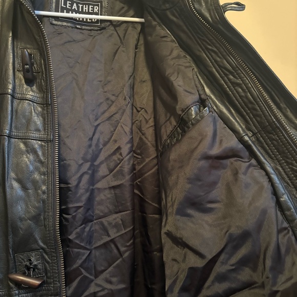 Vintage Leather Limited Black Leather Bomber Moto Jacket Mens XL bikercore vtg - Picture 9 of 12